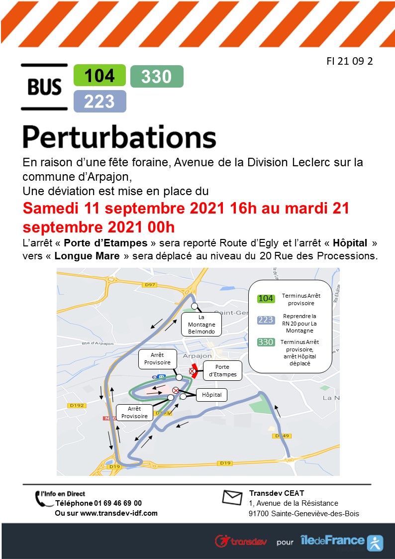Perturbations sur la ligne 223 - Fi 2021 2009 202 20 Fermeture 20 Div 20 Leclerc 20 Du 2011 20 Au 2021